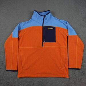 Cotopaxi Abrazo Pullover Mens Medium Orange Blue 1/2 Zip Fleece Colorblock